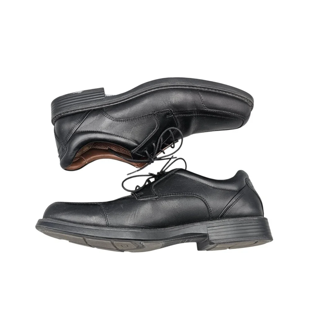 Johnston & Murphy Men's Size 11 M EUC XC4 Black Leather Sheepskin Oxfords Shoes